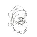 Santa Claus Kris Kringle Father Christmas Viewed from Side Continuous Line Drawing Royalty Free Stock Photo