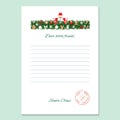 Santa Claus letter. Decorative blank template A4.