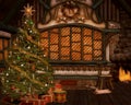 Santa Claus room with a beautiful christmas tree