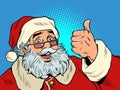 Santa Claus like gesture. Christmas and New Year, winter seasonal holiday in December