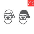 Santa Claus line and glyph icon, merry christmas and xmas, new year sign vector graphics, editable stroke linear icon Royalty Free Stock Photo