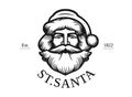 Santa Claus logo, Merry Christmas emblem, Happy New Year illustration