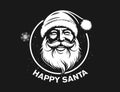 Santa Claus logo, Merry Christmas emblem, Happy New Year illustration