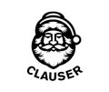 Santa Claus logo, Merry Christmas emblem, Happy New Year illustration