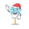 Santa claus lollipop in a mascot candy basket