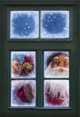 Santa Claus looking through a window Royalty Free Stock Photo