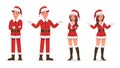 Santa Claus man and woman character vector design for christmas. Presentation in various action. no3