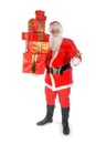 Santa Claus with many presents