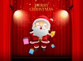 Santa claus merry christmas happy newyear on stage background Royalty Free Stock Photo