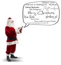 Santa Claus with Merry Christmas message