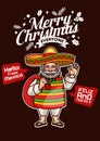 Santa Claus from Mexico Wishes Merry Christmas and Happy New Year