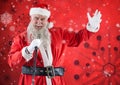 Santa claus with a microphone singing christmas songs Royalty Free Stock Photo