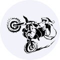 Santa Claus moto Bike Ride vector illustration Royalty Free Stock Photo
