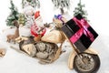 Santa Claus motorcycle trip Royalty Free Stock Photo