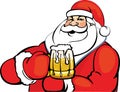 Santa Claus with a mug of beer