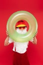 Santa claus in panama and sunglasses Royalty Free Stock Photo