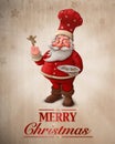 Santa Claus pastry cook greeting card