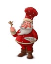 Santa Claus pastry cook - White background