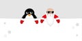 Santa Claus and penguin with cool sunglasses Royalty Free Stock Photo