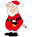 Santa Claus Pig with Bell. Royalty Free Stock Photo