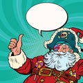 Santa Claus pirate wishes merry Christmas