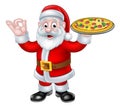 Santa Claus Pizza Christmas Cartoon Character Royalty Free Stock Photo