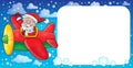 Santa Claus in plane theme image 2 Royalty Free Stock Photo