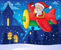 Santa Claus in plane theme image 4 Royalty Free Stock Photo