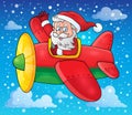 Santa Claus in plane theme image 3 Royalty Free Stock Photo