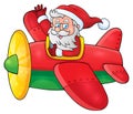 Santa Claus in plane theme image 1 Royalty Free Stock Photo