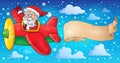 Santa Claus in plane theme image 5 Royalty Free Stock Photo