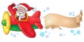 Santa Claus in plane theme image 6 Royalty Free Stock Photo