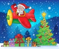 Santa Claus in plane theme image 9 Royalty Free Stock Photo