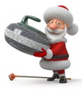 Santa Claus plays curling