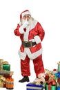 Santa Claus Portrait shushing Royalty Free Stock Photo