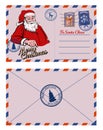 Santa Claus postcard, Christmas letter retro