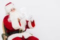 Santa Claus Reading Letter isolated over white baclground Royalty Free Stock Photo