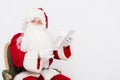 Santa Claus Reading Letter isolated over white baclground Royalty Free Stock Photo