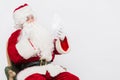 Santa Claus Reading Letter isolated over white baclground Royalty Free Stock Photo