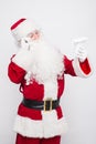 Santa Claus Reading Letter isolated over white baclground Royalty Free Stock Photo