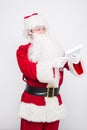 Santa Claus Reading Letter isolated over white baclground Royalty Free Stock Photo