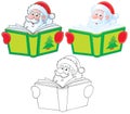 Santa Claus reads a book