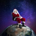 Santa Claus receives requests via telephone Royalty Free Stock Photo