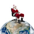 Santa Claus receives requests via telephone Royalty Free Stock Photo