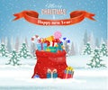 Santa Claus red bag, Royalty Free Stock Photo