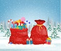 Santa Claus red bag, Royalty Free Stock Photo