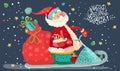 Santa Claus with red gift bag Royalty Free Stock Photo