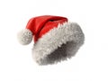 Santa Claus red hat isolated on white background 3D rendering Royalty Free Stock Photo