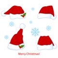 Santa Claus red hat silhouette vector illustration isolated on background