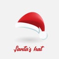 Santa Claus red hat vector illustration isolated on white background Royalty Free Stock Photo